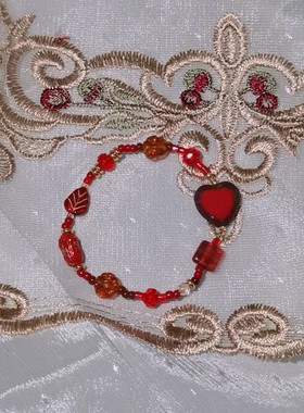 gewu原创《爱恋》琉璃手串手链复古描金古董珠捷克进口米珠