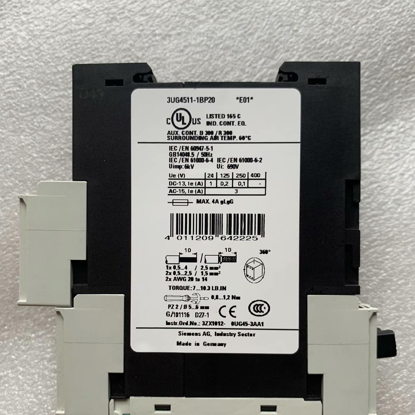 全新原装正品西门子3UG4511-1BP20监控继电器