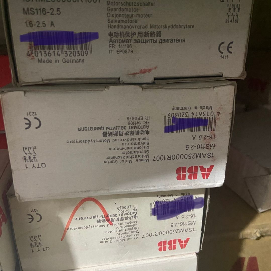 全新原装ABB电动机保护器MS116-1.6/1-1.6A