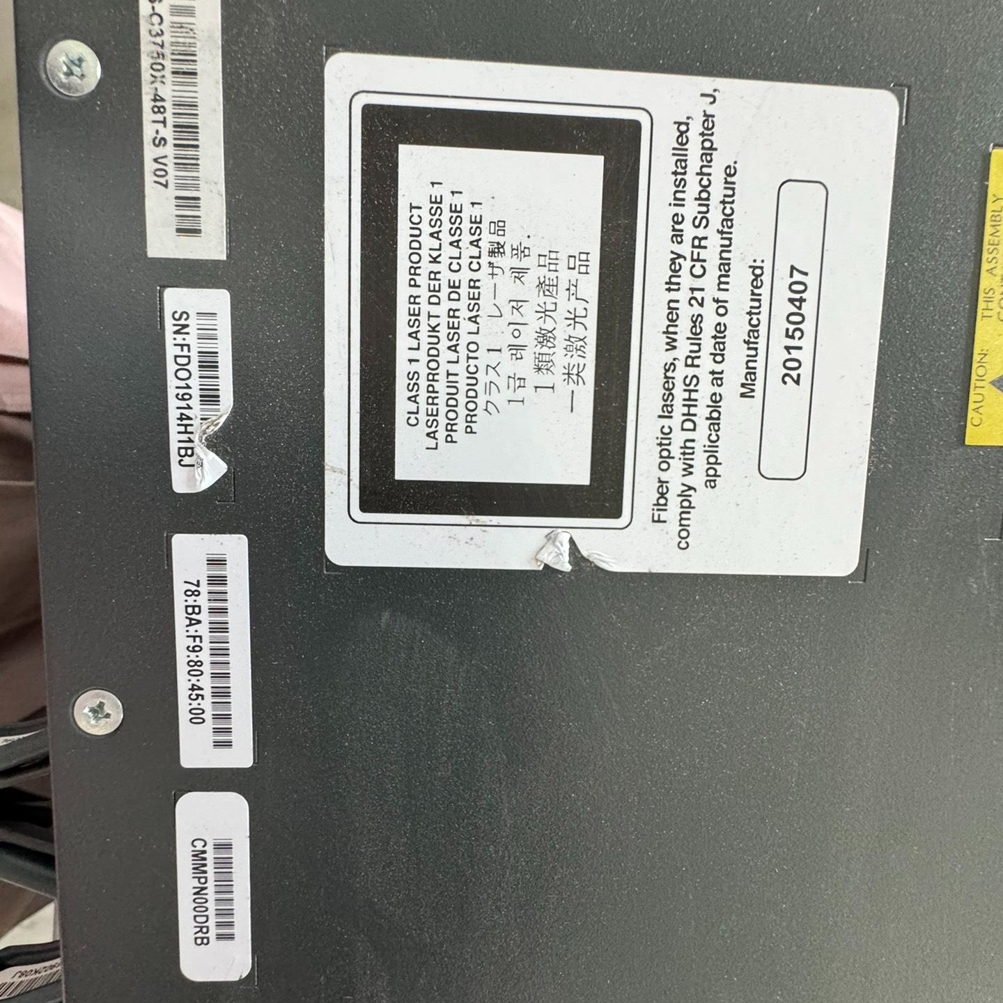 WS-C3750X-48T-S 思科千兆交换机 二手拆机 测