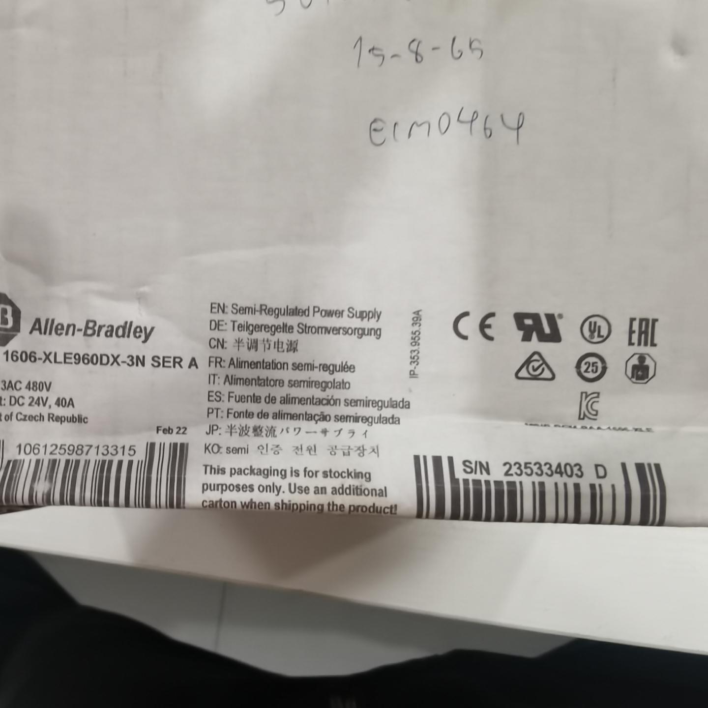 AB罗克韦尔1606-XLE960DX-3N电源模块 型号C