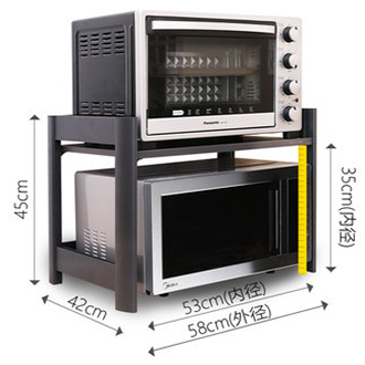 酷太微波炉架子置物架烤箱2层双层太空铝调料架厨房家用收纳架 家装主材 微波炉支架 原图主图