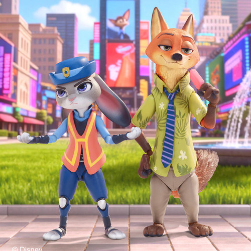 疯狂动物城盲盒周边可动人偶手办玩具朱迪尼克MORSTORM联名Disney