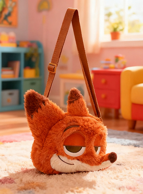 疯狂动物城尼克狐萌态毛绒斜挎包单肩包玩偶zootopia迪士尼Disney