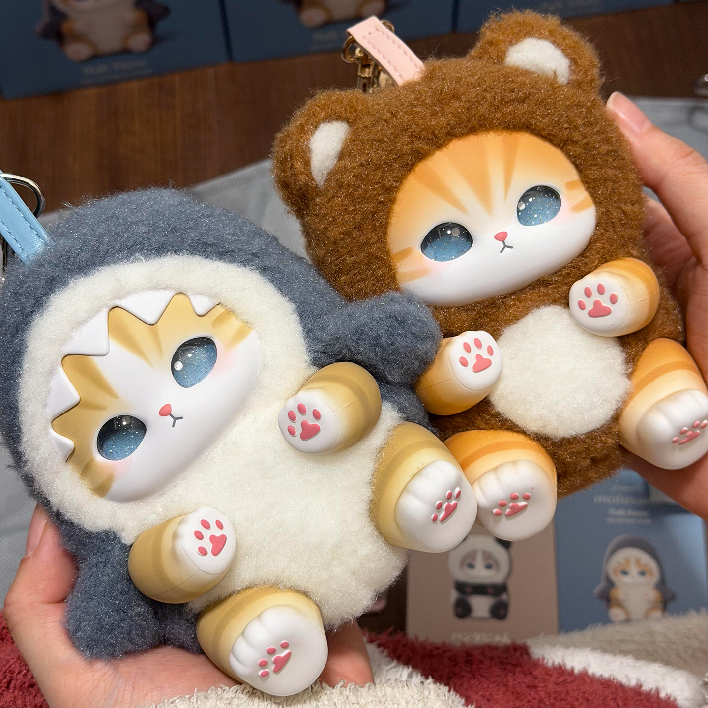 Mofusand鲨鱼猫盲盒百变动物搪胶毛绒挂件公仔玩偶猫咪包挂饰礼物