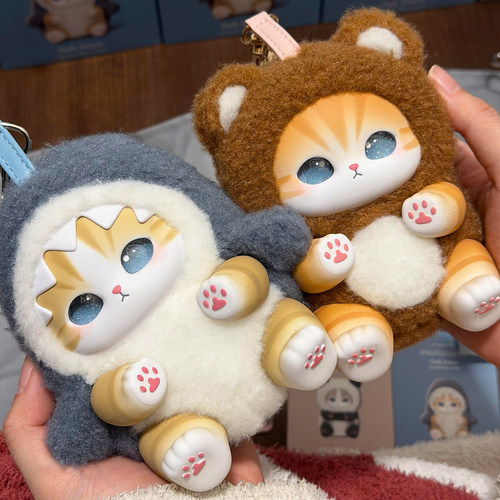 Mofusand鲨鱼猫盲盒百变动物搪胶