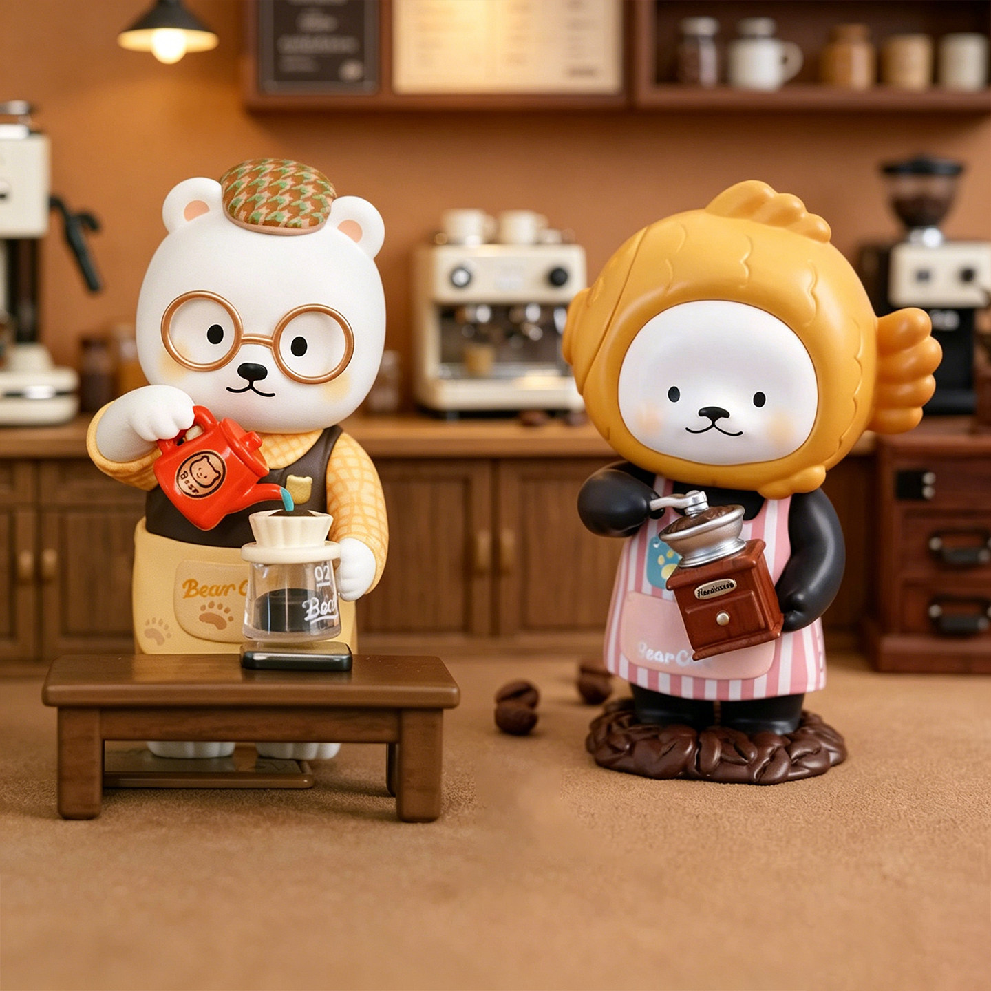 白熊百货商店熊熊咖啡屋盲盒Bear Coffee Club公仔熊猫玩偶送礼物