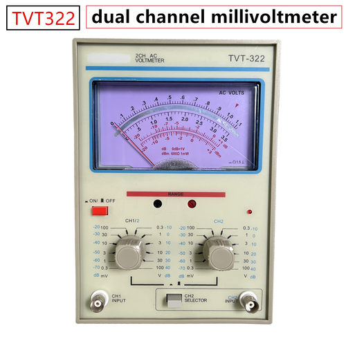 TVT-322双针毫伏表交流双通道高精度机械指针电压表仪器10HZ~1MHZ