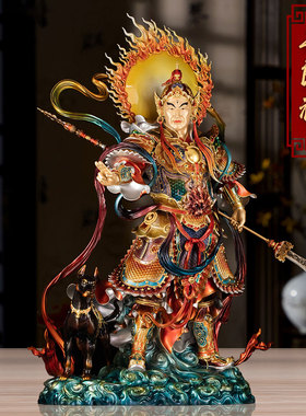 黄铜二郎神杨戬神像中式客厅摆件