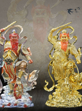 全铜贴金家用王灵官神像
