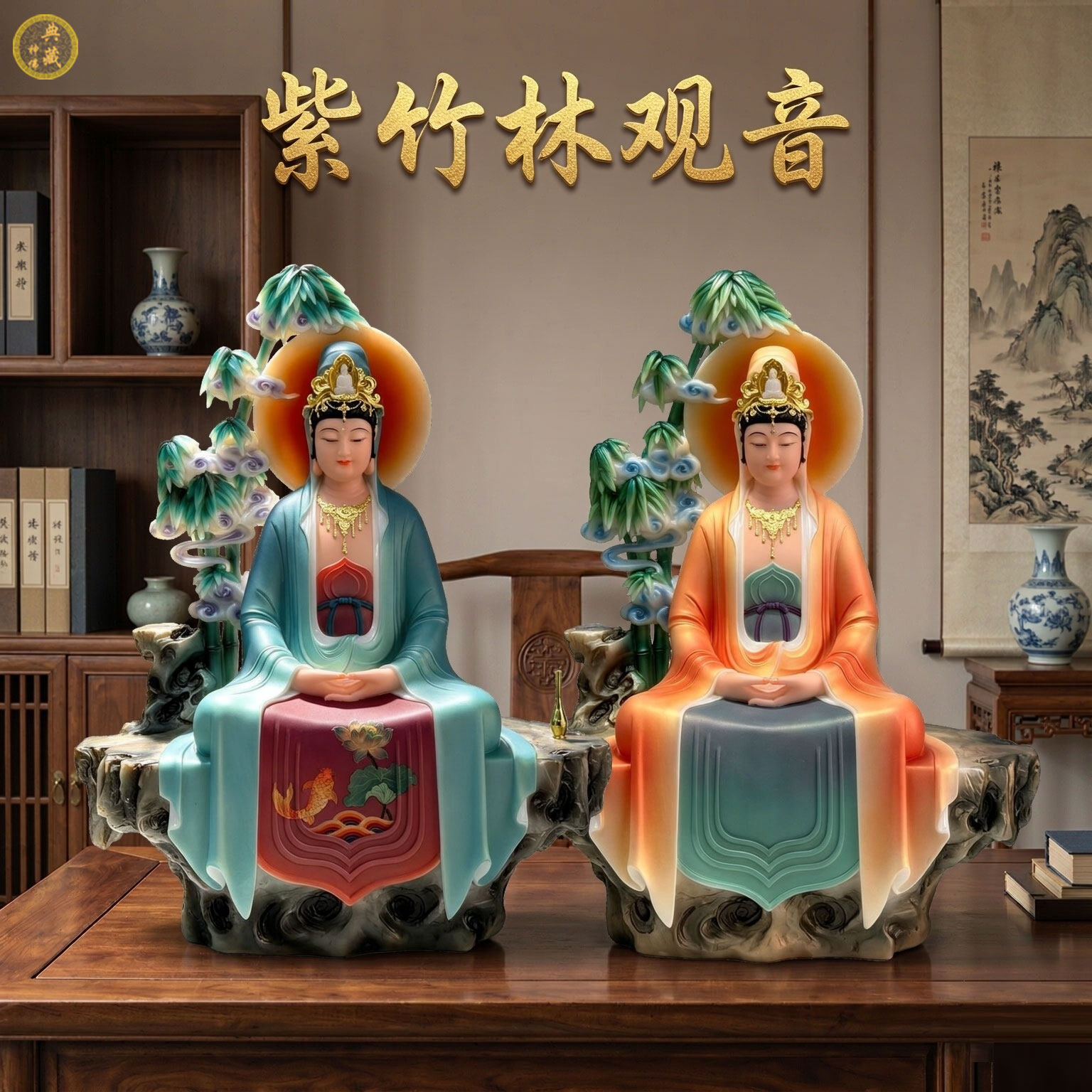 禅定观音南海紫竹林观音佛像