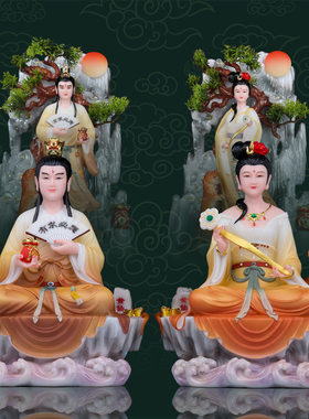 石材招财中式客厅手工黄家神像