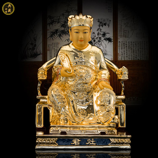 灶君神像纯铜鎏金灶神像居家供奉佛像摆件道家厨房灶王爷灶君铜像