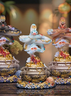 生肖蛇吉祥物摆件常家太爷太奶