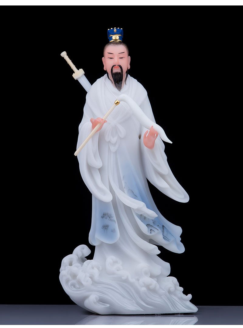 圣丰汉白玉吕洞宾神像