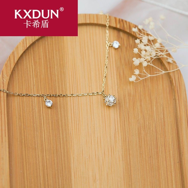KXDUN电镀14K金可爱配饰简约人工锆石女生银饰品潮韩国首饰gs0809