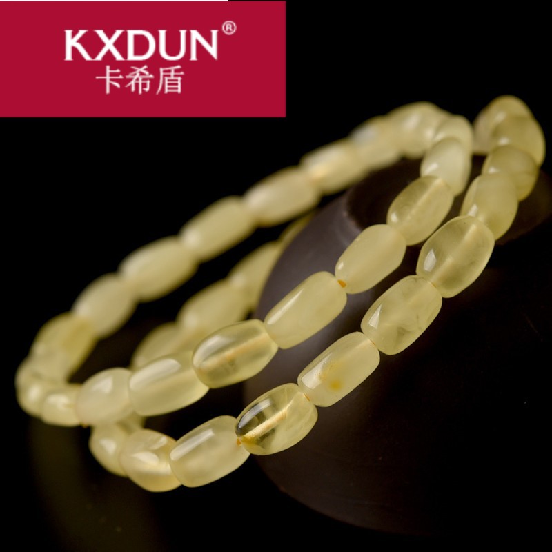 KXDUN/卡希盾蜜蜡随形手串女 鸡油黄老蜜桶珠手链琥珀原石LYY0419
