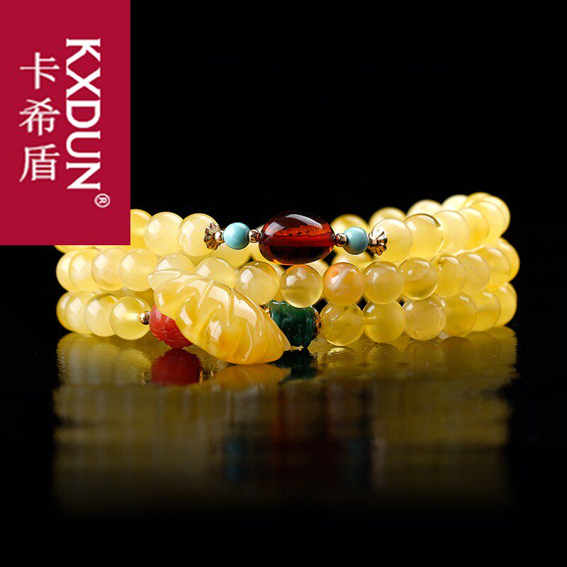 KXDUN琥珀蜜蜡手串鸡油黄蜜蜡原石项链吊坠男女时尚手饰gs0826
