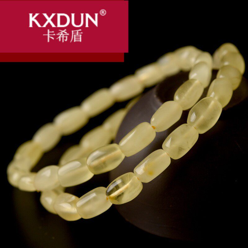KXDUN/卡希盾手串女鸡油黄老蜜桶珠手链琥珀原石手串时尚HH0421