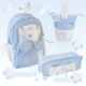 Синий ранец, пенал, на шнурках