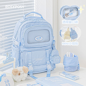 RosyPosy柔设双肩包书包初中女生痛包背包高颜值ins小众蓝色书包