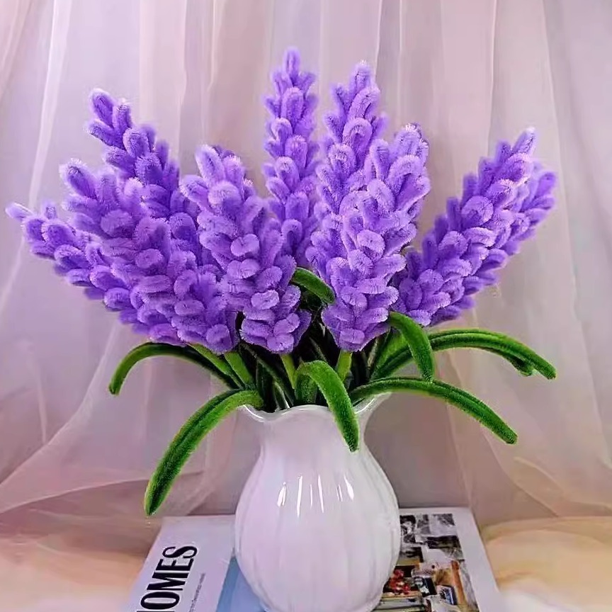 薰衣草扭扭棒材料包diy手工永久花束加密扭棒抖音网红摆件送礼品