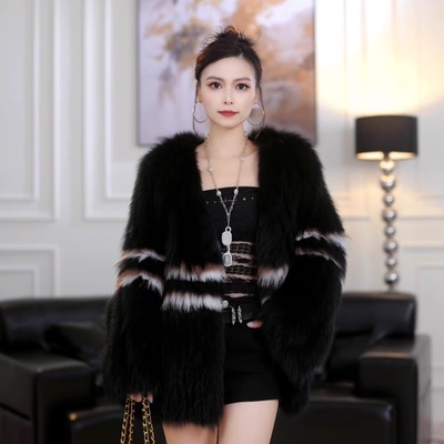 2025秋冬新款进口狐狸毛双面编织皮草高端大气时尚简约网红爆款女