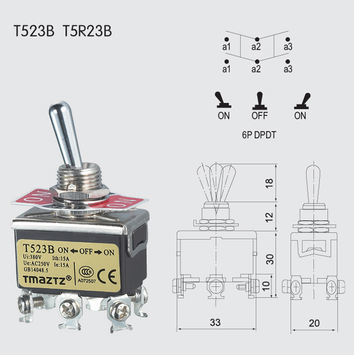 正品永得 TMAZTZ 钮子开关 T511B T512B T513B T521B T522B T523B 电子元器件市场 微动开关 原图主图