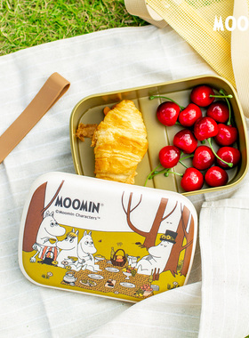 姆明野餐盒 大容量耐摔户外露营冷餐盒770ml 轻便通勤单层饭盒