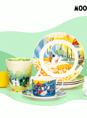 姆明杯子 moomin大容量小清新陶瓷马克杯500ml 咖啡杯碟套装 日本