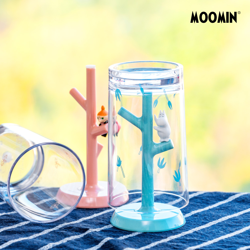 进口姆明moomin儿童 树脂 漱口杯 刷牙杯 果汁杯 套装 可爱杯架