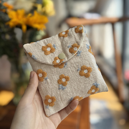 复古布艺姨妈巾便携袋女孩可装