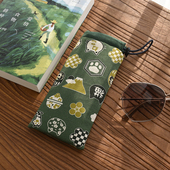 抽绳眼镜袋 原创自制和风抗压便携防摔近视太阳眼镜袋墨镜收纳包