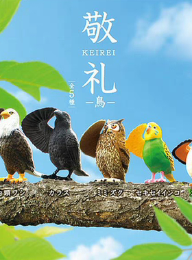 3月预 YELL 日本扭蛋 再版敬礼的小鸟 鹦鹉鹰山雀猫头鹰麻雀摆件