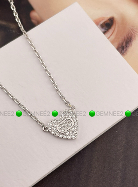 2025年新款高级感轻奢精致高端七夕限定满钻爱心带钻项链锁骨链女