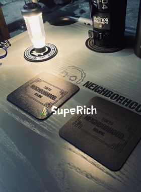 包邮Nbhd皮革杯垫威士忌杯垫饮品饮料水杯杯垫隔热防水防油耐脏