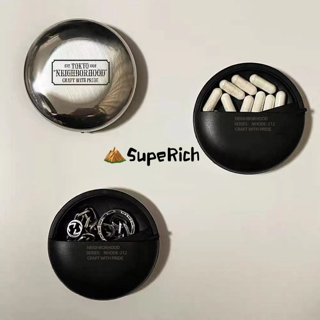 包邮Nbhd药盒糖果盒密封盒无尘仓口香糖收纳盒不锈钢随身便携厚实