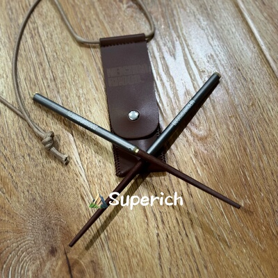 包邮NBHD户外露营便携易收纳筷子钛合金木筷轻便耐用收纳包套装