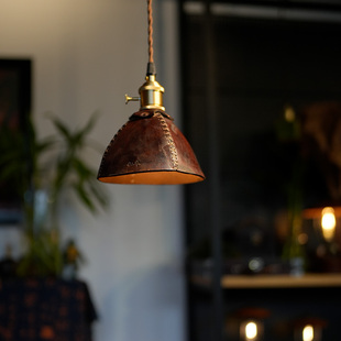 小方鼎loft酒吧牛皮手工塑形餐桌床头柜咖啡吧台橱窗古典西餐吊灯