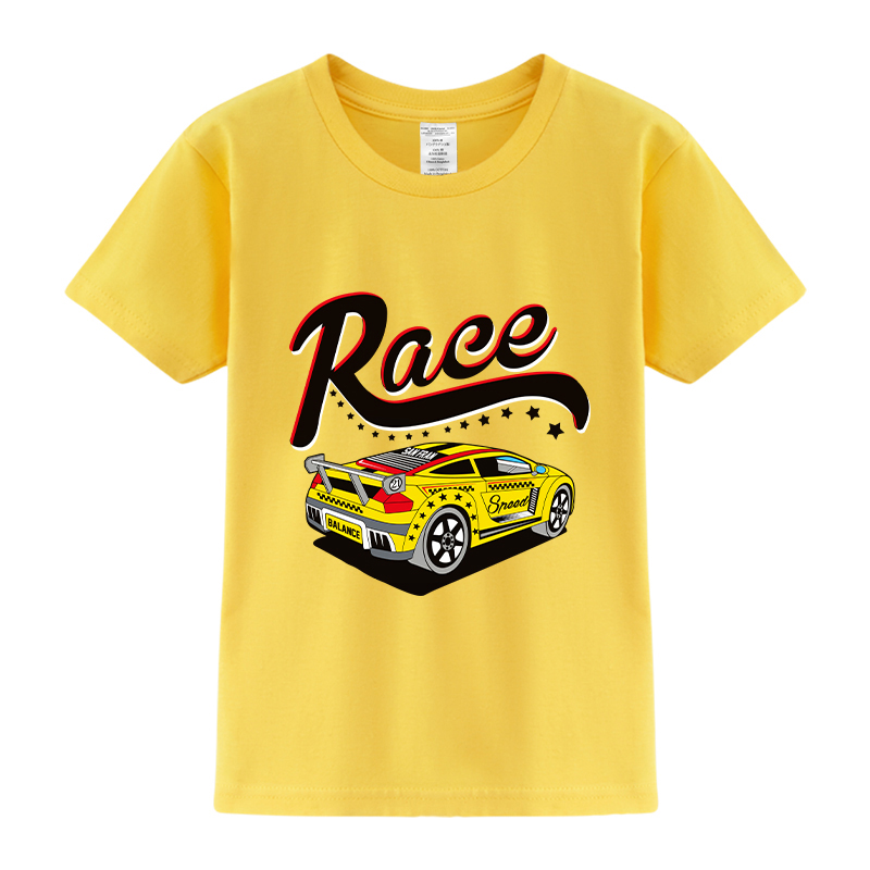 赛车儿童装短袖t恤改装车头文字d汽车文化潮牌男童半袖体恤包邮