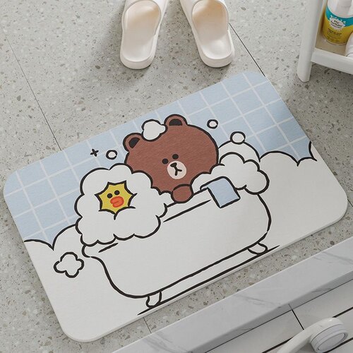 LINE FRIENDS硅藻泥舒适柔软浴室强吸水地垫脚垫卫生间防滑速干垫