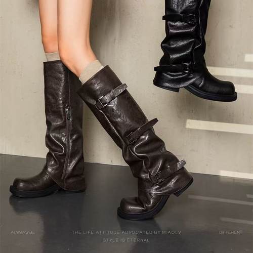 内增高不过膝长靴高筒靴女骑士靴