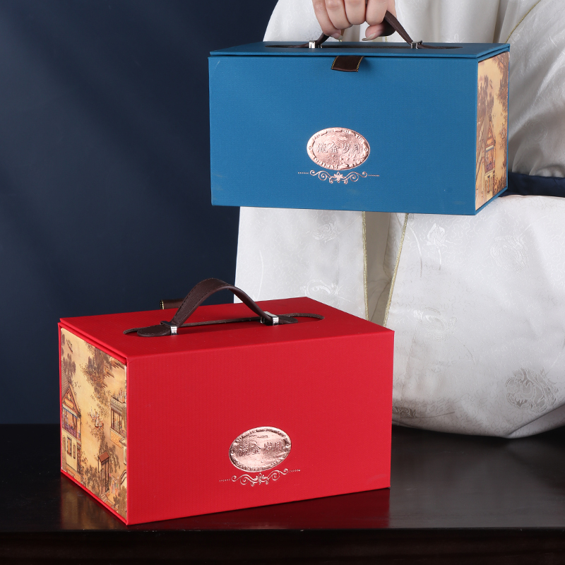 包装盒送礼熟食新外香肠高档手提干果包装腊肉春礼盒空盒礼品盒子