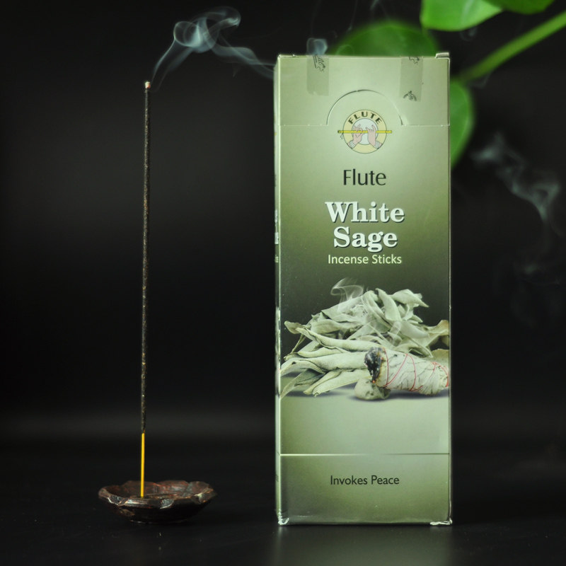 White Sage白鼠尾草正品FLUTE印度香天然手工熏香香薰线香长香