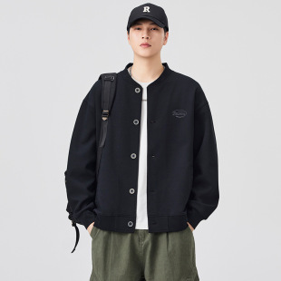 外套春秋季 卫衣立领休闲夹克棒球服男士 2025新款 宽松开衫 美式 男款