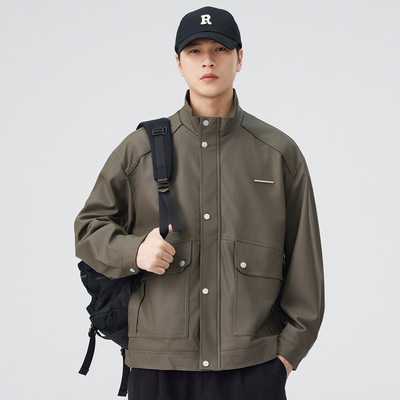 潮牌立领夹克男2025秋新款