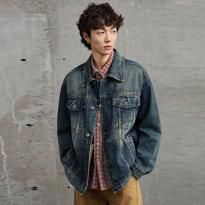 复古工装翻领夹克男秋冬外套