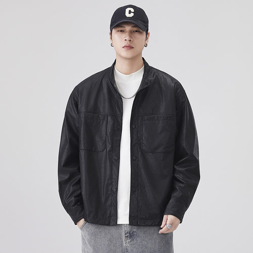 美式复古皮衣男春秋机车夹克