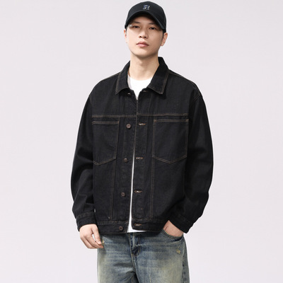 高级感牛仔外套男宽松夹克