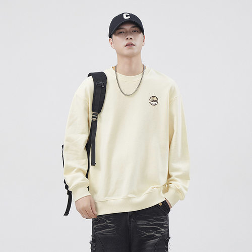 美式重磅印花卫衣男宽松长袖